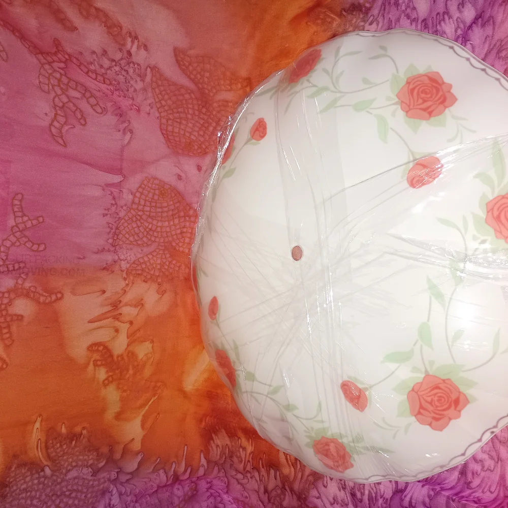 Floral Ceiling Light Shade with Red Roses